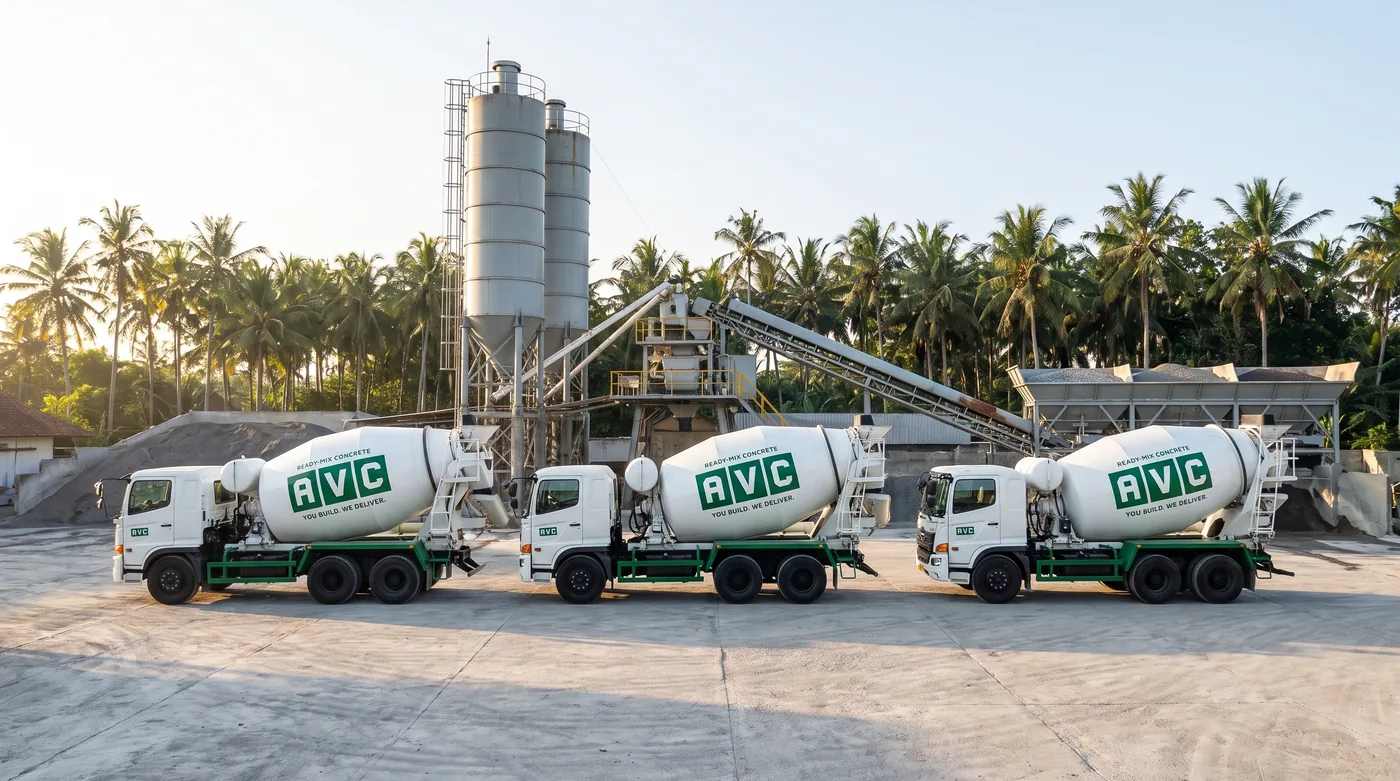 Illustration: mixer trucks in AVC livery